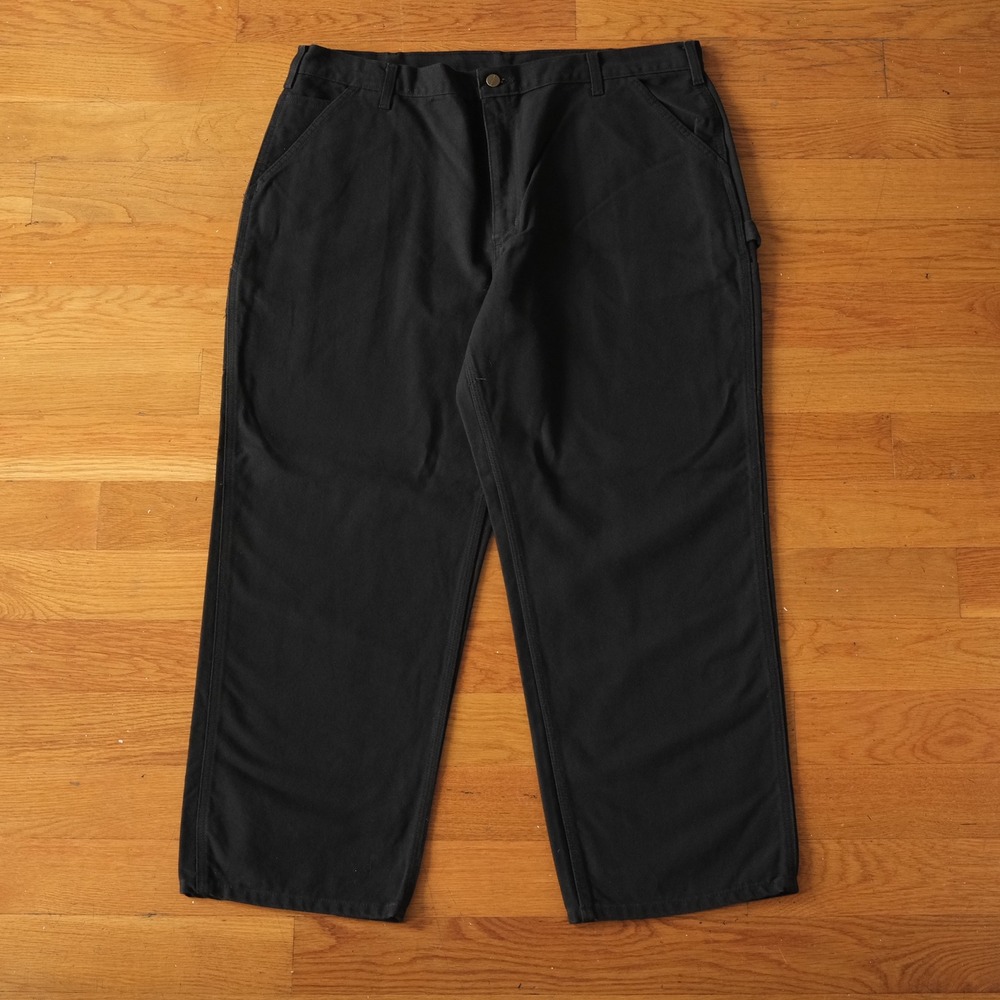 Carhartt Carpenter Pants Mens Black B11 BLK Duck Canvas‎ Workwear 42x30 Dungaree